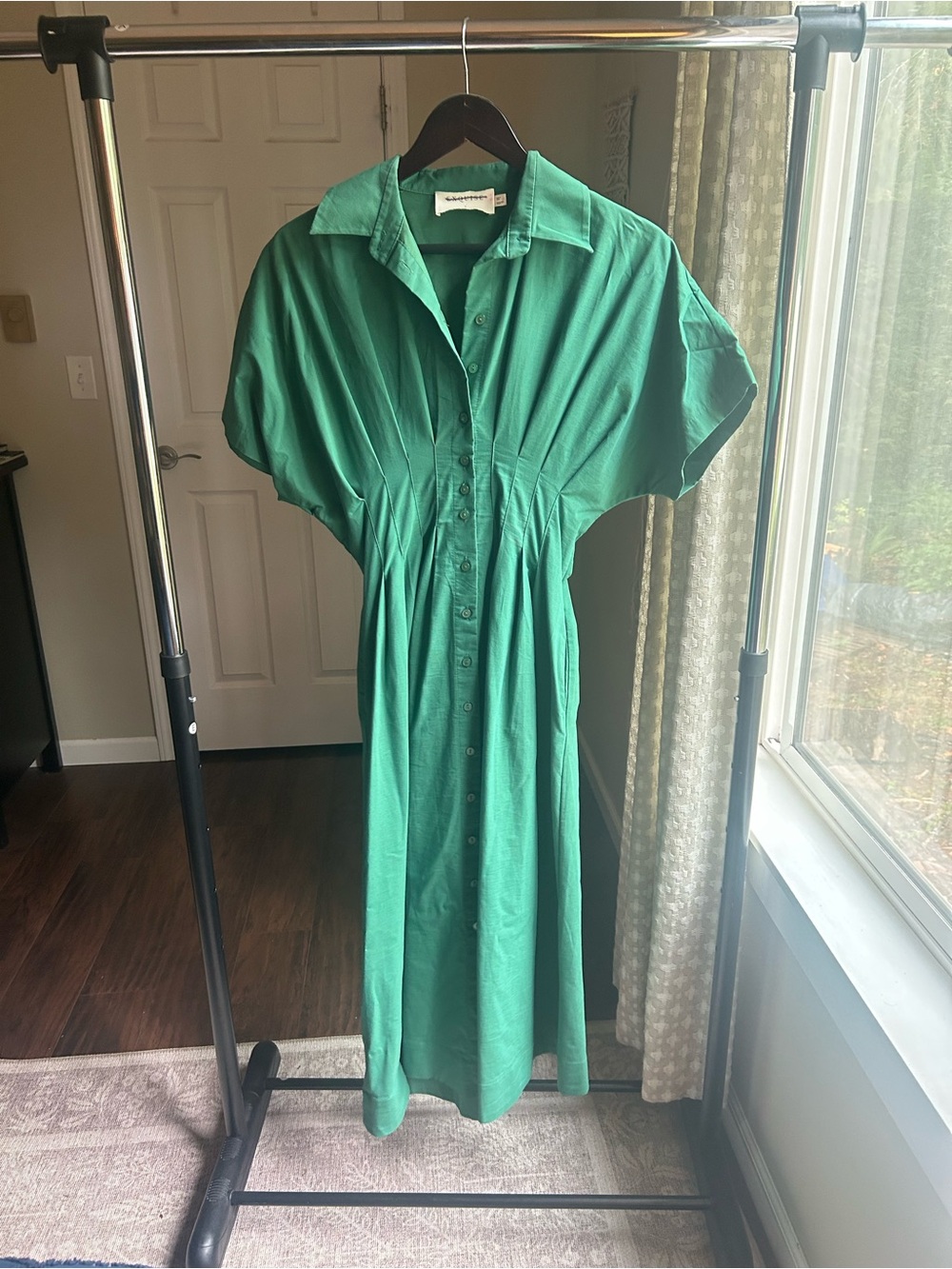 Exquise Tobie Button-Front Women’s Dress in Green
